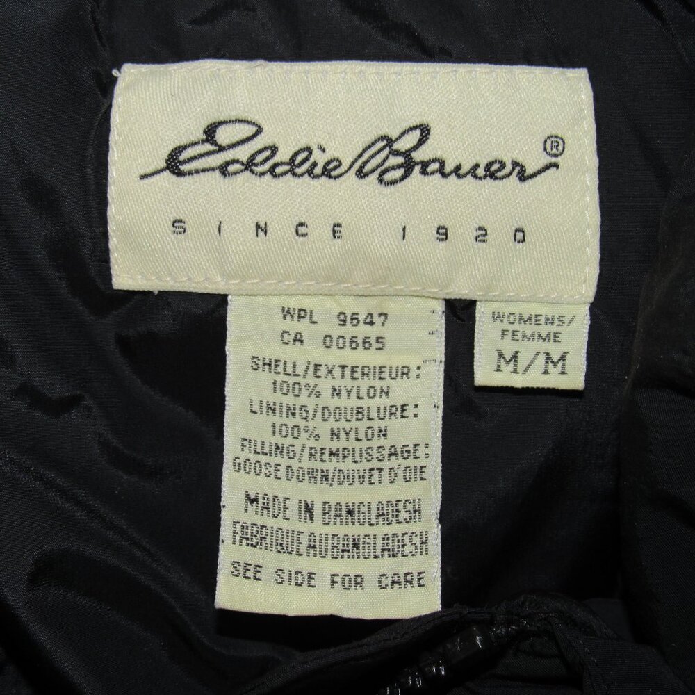 Eddie Bauer Black Goose Down Puffer Vest Women's M Medium - Picture 8 of 8